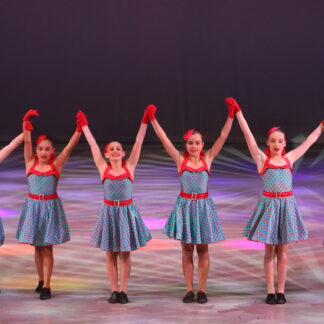 Turquoise and Red Spotted Dresses